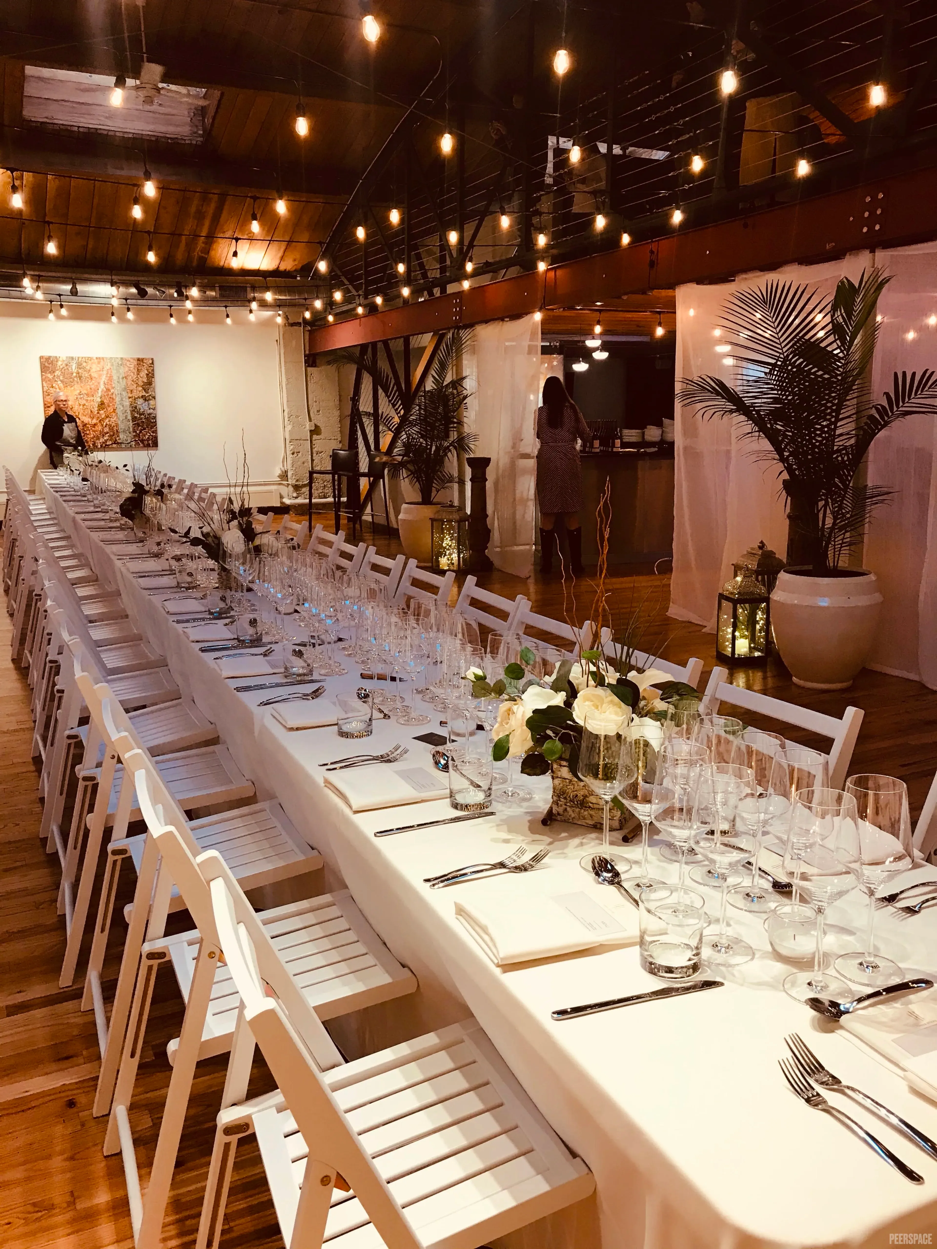 Sterling Event Space — banquet dinner in the main hall. Denver Golden Triangle.